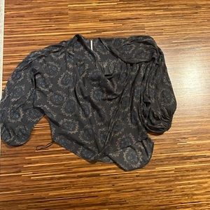 Free people blue and purple floral top